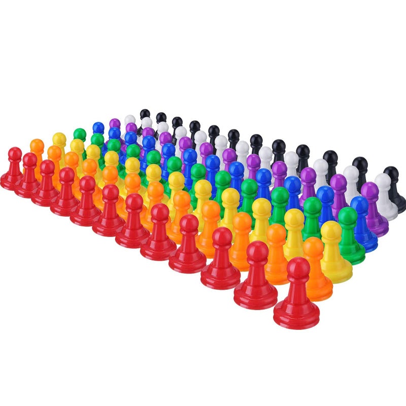 Hestya 96 Pcs Board Game Pieces Multicolor Plastic Pawn Pieces for Board Chess Components 1 Inch Pawns Tabletop Markers Arts and Crafts - Image 1